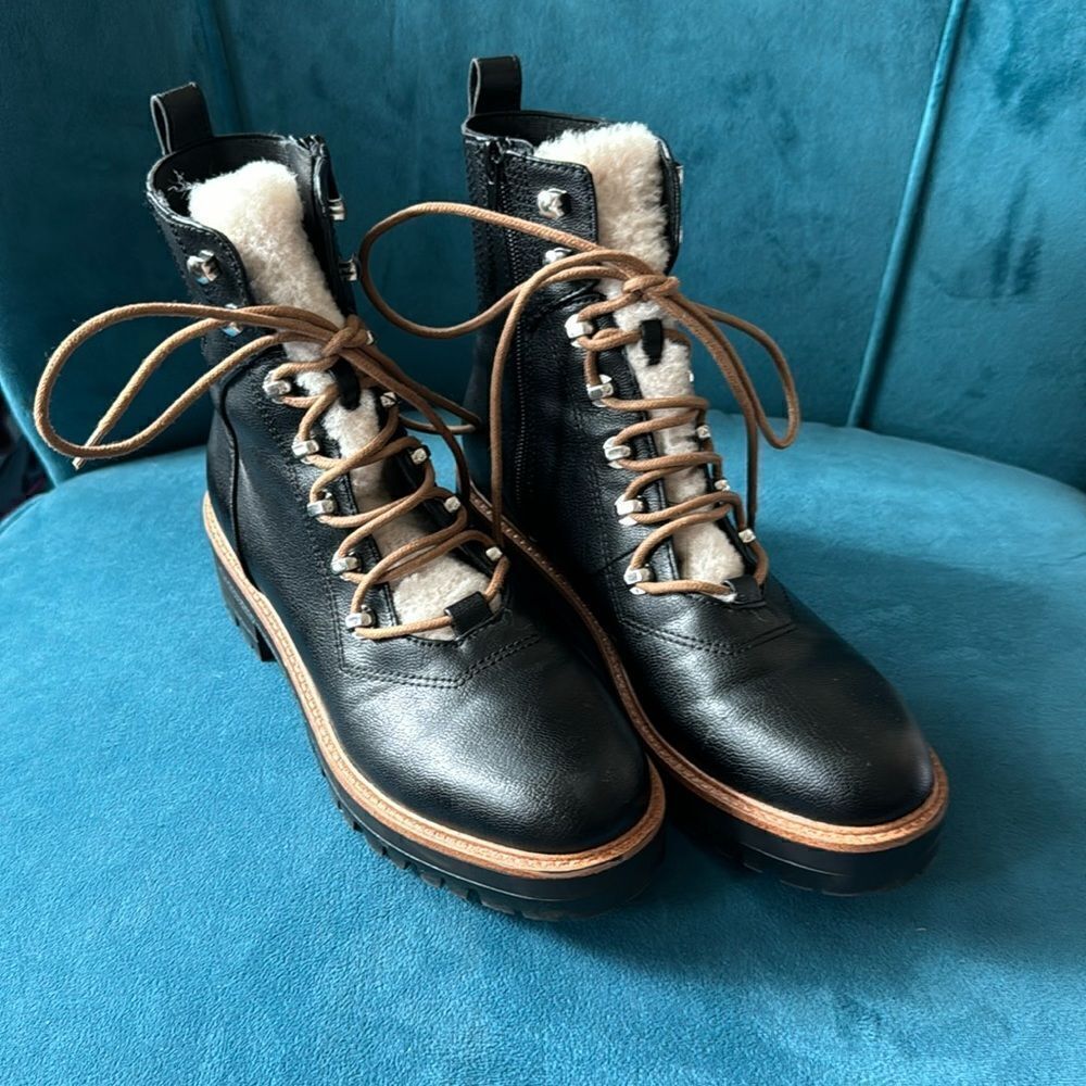 NEW Nine West Black Women's IVONA3 Ivona Black Combat Boots Size 8
